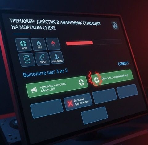 Тренажер: Действия в аварийных ситуациях на морском судне