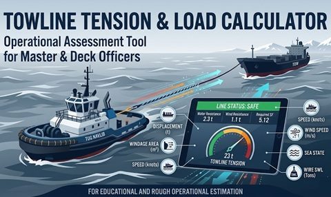 Towline tension calculator