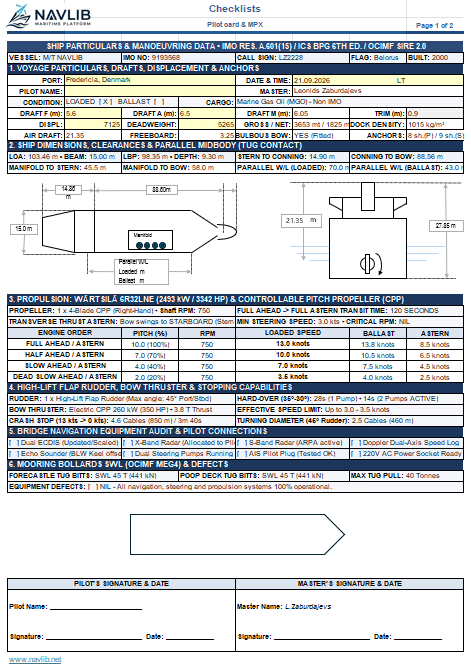 NAVLIB Pilot Card and MPX Excel template interface screenshot