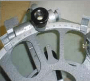 Setting the index arm to 40 degrees for index mirror check